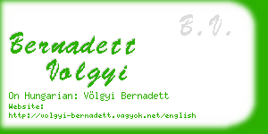 bernadett volgyi business card